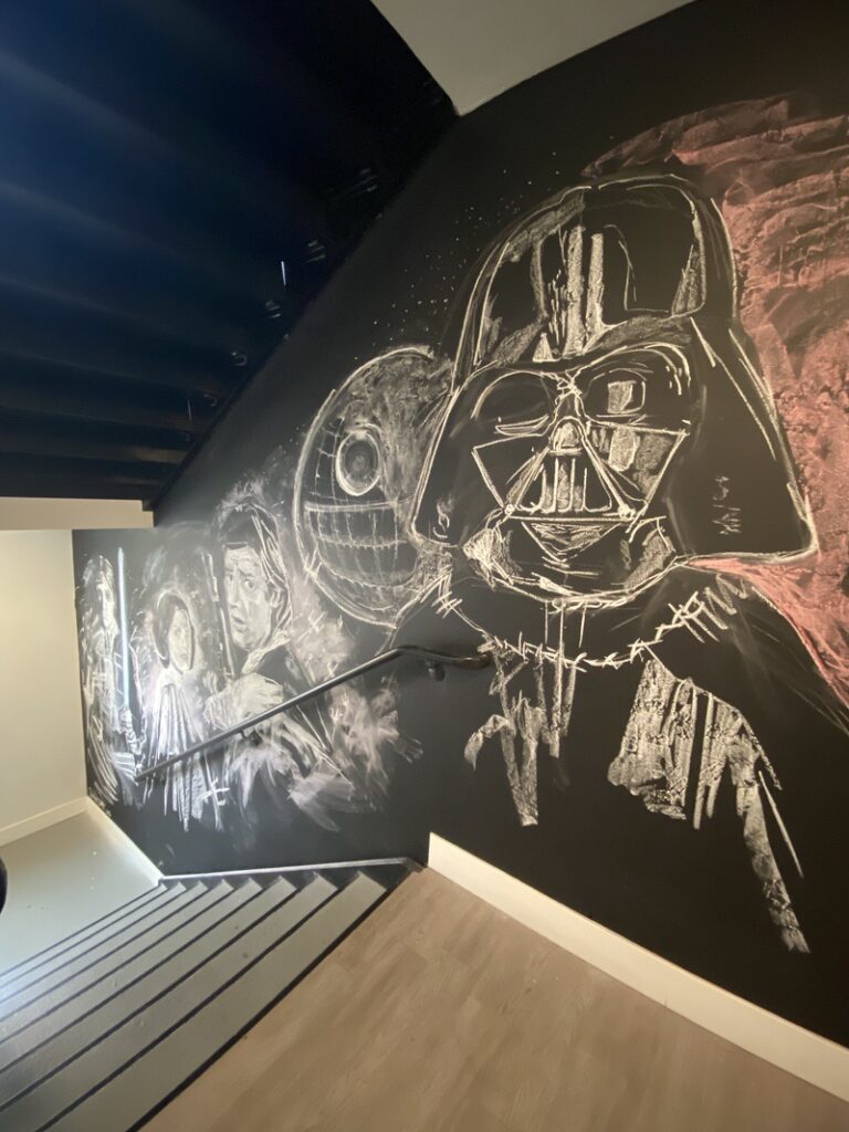 Star Wars chalk wall design