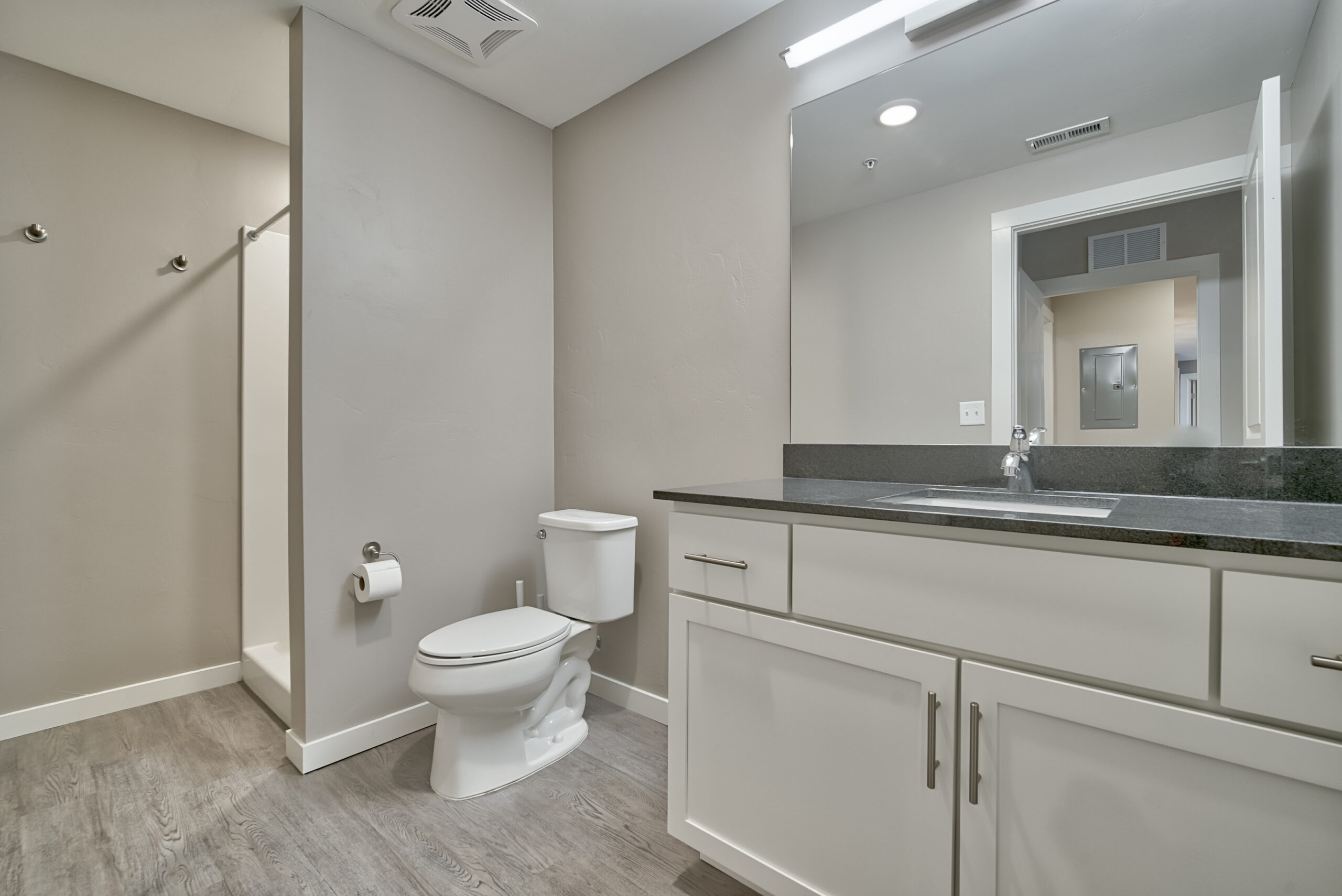 Townhome Bathroom with Vanity and Shower