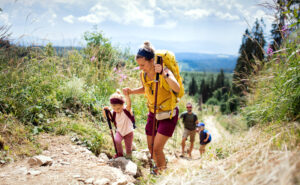 Family out on a hike